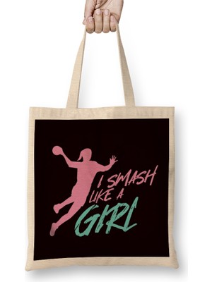 Girl Handball Player Handballer Ball Sports Coach Trainer Bez Çanta Uzun Saplı