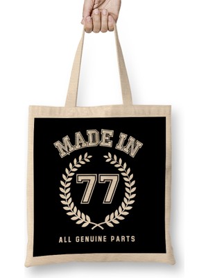 Humuts 1977 Made In 77 All Genuine Parts Bez Çanta Uzun Saplı