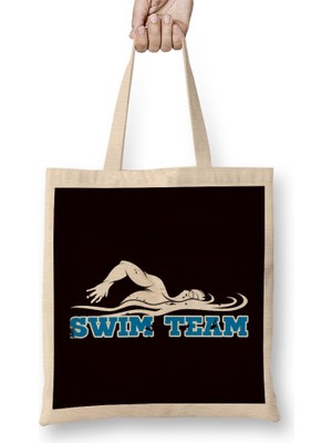 Swimmer Team Swim Swimming Pool Instructor Coach Athlete Bez Çanta Uzun Saplı