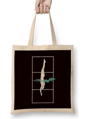 Swim Dive Swimmer Swimming Pool Athlete Water Sports Coach Bez Çanta Uzun Saplı