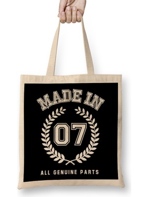 Humuts 2007 Made In 07 All Genuine Parts Bez Çanta Uzun Saplı