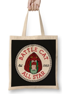 Humuts Battle Cat He Man All Star Converse Logo Bez Çanta Uzun Saplı
