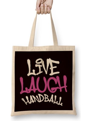 Humuts Live Handball Love Handballer Ball Sports Player Team Coach Bez Çanta Uzun Saplı