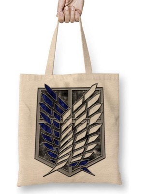 Humuts Attack On Titan The Survey Corps Logo Bez Çanta Uzun Saplı