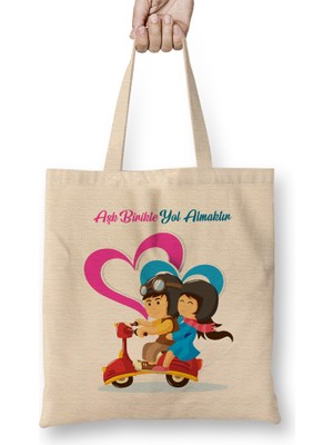 Humuts Sevgililer Günü Sevgiliye Hediye 0249 Bez Çanta Uzun Saplı