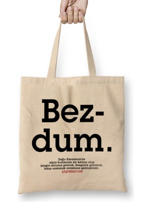 Bezdum Karadeniz Bez Çanta Uzun Saplı