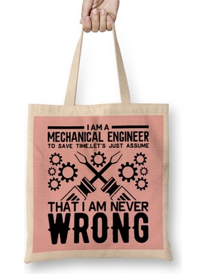 Humuts I Am A Mechanical Engineer 01 Bez Çanta Uzun Saplı