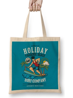 Surfing Summer Holiday Paradise Beach Bez Çanta Uzun Saplı