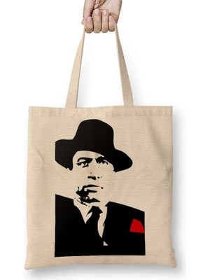 Humuts Kemal Sunal Inek Şaban Karakteri Bez Çanta Uzun Saplı