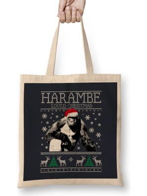 Harambe Loved Christmas Knit Bez Çanta Uzun Saplı
