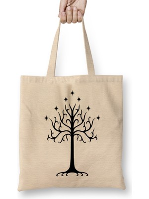 Gondor Ağacı Yüzüklerin Efendisi Bez Çanta Uzun Saplı