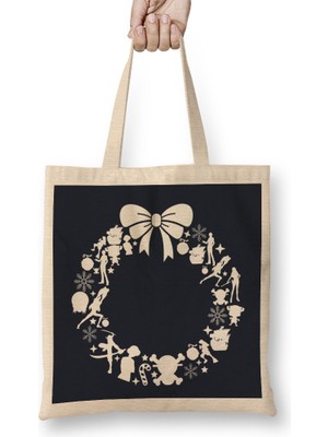 Humuts One Piece Christmas Wreath Pattern Bez Çanta Uzun Saplı