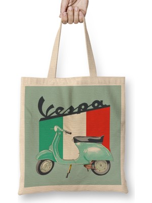 Humuts Logo Vespa Bez Çanta Uzun Saplı