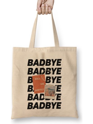 Humuts Bad Bye Purple Mono Collectıon Bts Bez Çanta Uzun Saplı