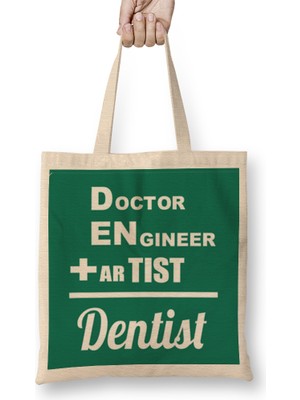Humuts Doctor Engineer Artist Dentist 035 Bez Çanta Uzun Saplı