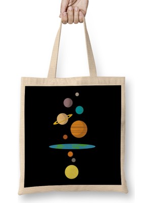 Humuts Flat Earth Solar System Bez Çanta Uzun Saplı