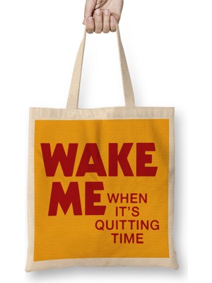 Humuts Moon Wake Me Up When Its Quitting Time Bez Çanta Uzun Saplı