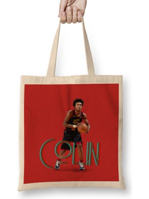 Collin Sexton Vintage Art - Legend Basketball Gift Bez Çanta Uzun Saplı