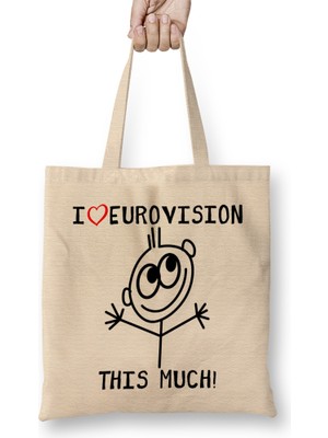 I Love Eurovision This Much Bez Çanta Uzun Saplı