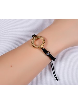 Çelikoğlu Kuyumculuk 22 Ayar Altın Kaplama Çeyrek Cerceveli Halkalı Bileklik