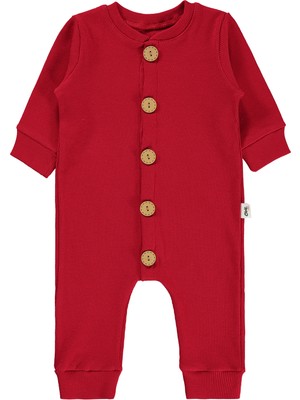 Civil Baby Bebek Patiksiz Tulum 1-6 Ay Kırmızı