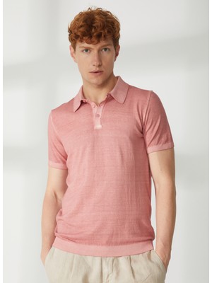 At.p.co Polo Yaka Slim Fit Pembe Erkek Kazak A26433TF-