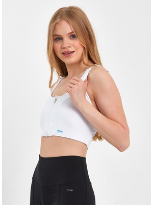 Grab Beyaz Kadın Kısa Slim Fit Sporcu Sütyeni GW-T23S016 Gaby Bralette