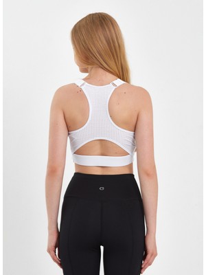 Grab Beyaz Kadın Kısa Slim Fit Sporcu Sütyeni GW-T23S016 Gaby Bralette