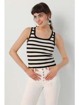 Babokah Jakarlı Cizgili Kaskorse Top