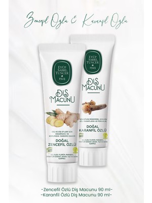 Eyüp Sabri Tuncer Diş Macunu Zencefil Özlü 90 ml ve Karanfil Özlü 90 ml