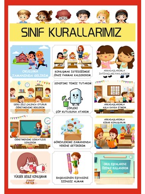 Hsn Sınıf Kuralları A3 Pvc Kaplı 30X42 cm Afiş