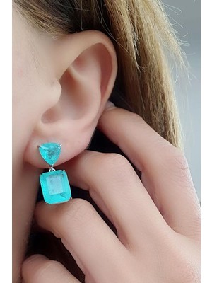 Ose Shop Pariabu Tanzanit Taşlı 925AYAR Gümüş Lüks Küpe