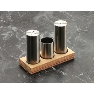 KT Home Tuzluk Kürdanlık Lokanta Restoran Seti Paslanmaz Çelik Üçlü Krom Otel Cafe