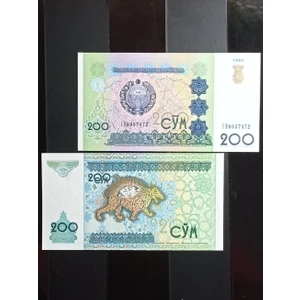 Yedi Otuz Özbekistan 200 Somu Koleksiyon Yabancı Kağıt Para.