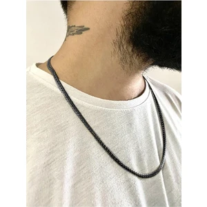 Trend Collection Erkek Siyah Urban Model Snake Ezme Çelik Kolye