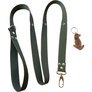 Köpek gezdirme tasması kolon koyu yeşil kayış metal trok zımbalı uzunluk:120cm genişli:2,5cm dog leash B3-9