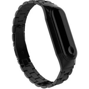Heptek İletişim Xiaomi Mi Band 3 ve Mi Band 4 Metal Kordon Paslanmaz Çelik Baklalı Kordon (Krd-05)