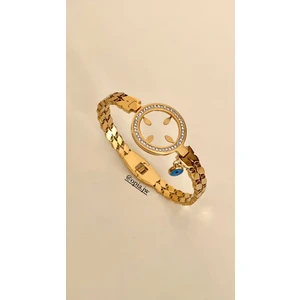 Opia Jewelry - Nazar Boncuklu Kuyumcu Model Çelik Bileklik (Çeyrek Koyulabilir Modeldir) [17CM]