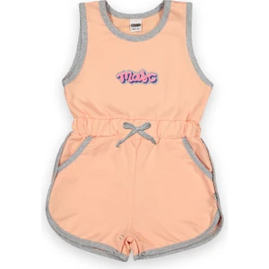 Novy Baby Fiyonklu Aplikeli Çıtçıtlı Sıfır Kol Çocuk Şort Tulum - 1-5 Yaş - 2090
