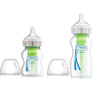 Dr. Brown's Options+ Geniş Ağız Cam Biberon Set 270 ml + 150 ml