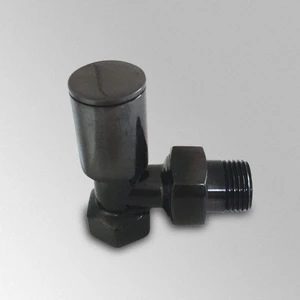 Dekoratif Radyatör Vanası - Siyah Köşe Petek Vanası