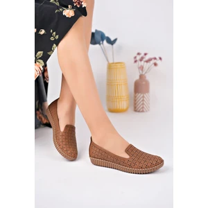 Ortopedik Ped Lazerli Taba Kadın Ayakkabı