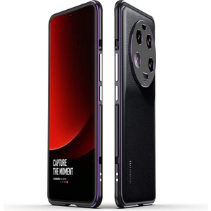 LR Joyful Xiaomi 13 Ultra Anti-Çizelge Anti Tele Kılıfı Pu Deri+Metal Çerçeve Kamera Lens Kapağı ile Ince Kabuk (Yurt Dışından)
