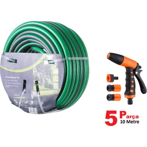 Garden KN10 Kırılmaz Örgülü Bahçe Su Hortumu 10 mt 5 Parça