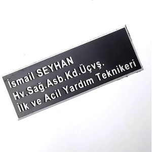 Pleksi Yaka Isimliği - Mıknatıslı - Sağlık Personeli Isimliği