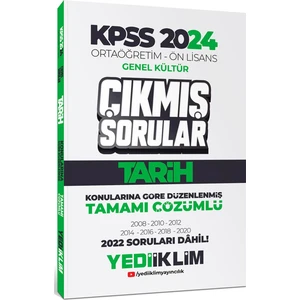 Yediiklim Yayınları KPSS 2024 Ortaöğretim-Ön Lisans Tarih Konularına Göre Çıkmış Sorular