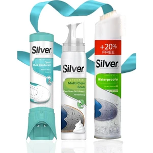 3'lü Silver Set - Su Itici Sprey 300 ml + Ayakkabı Deodorantı & Temizleme Köpüğü