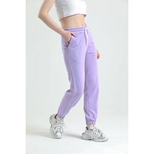 Lila Lastikli Jogger Eşofman Altı