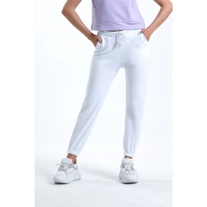 Beyaz Lastikli Jogger Eşofman Altı