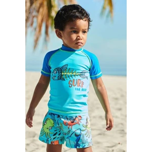 Lolliboom Kids Erkek Çocuk Paw Patrol Baskılı Mavi - Sarı Beyaz T-Shirt Şort Mayo Seti Üst Dalgıç Alt Paraşüt